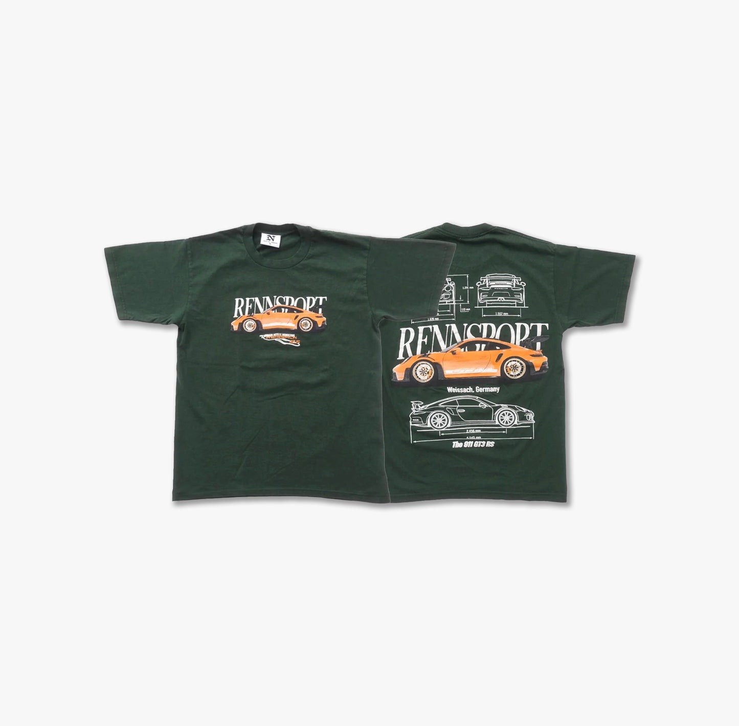 Porsche GT3 RS in British Racing Green Washed Tee