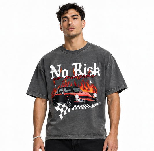No Risk No Porsche Vintage Washed T-shirt