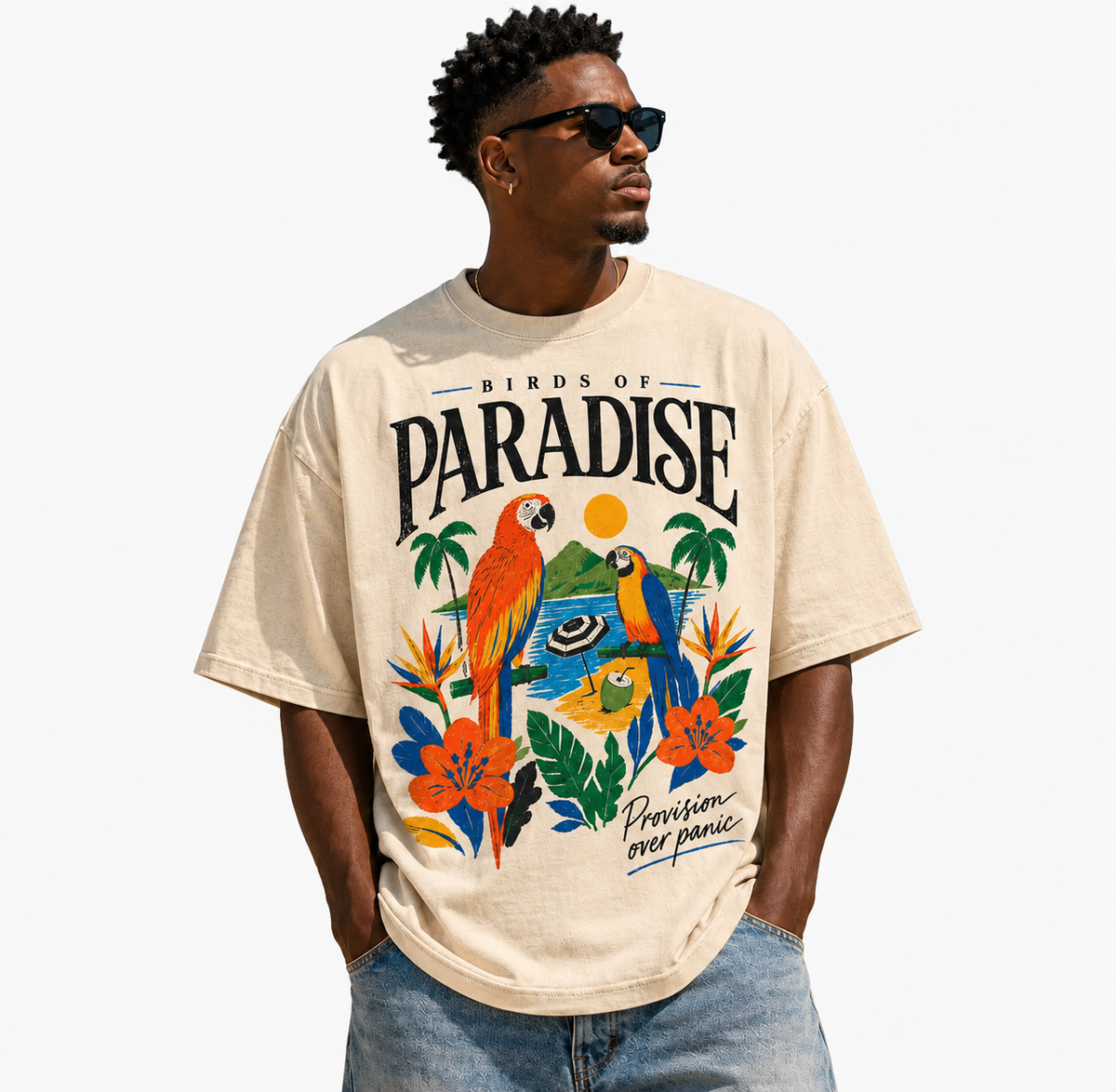 Birds of Paradise Vintage Washed Tee Shirt