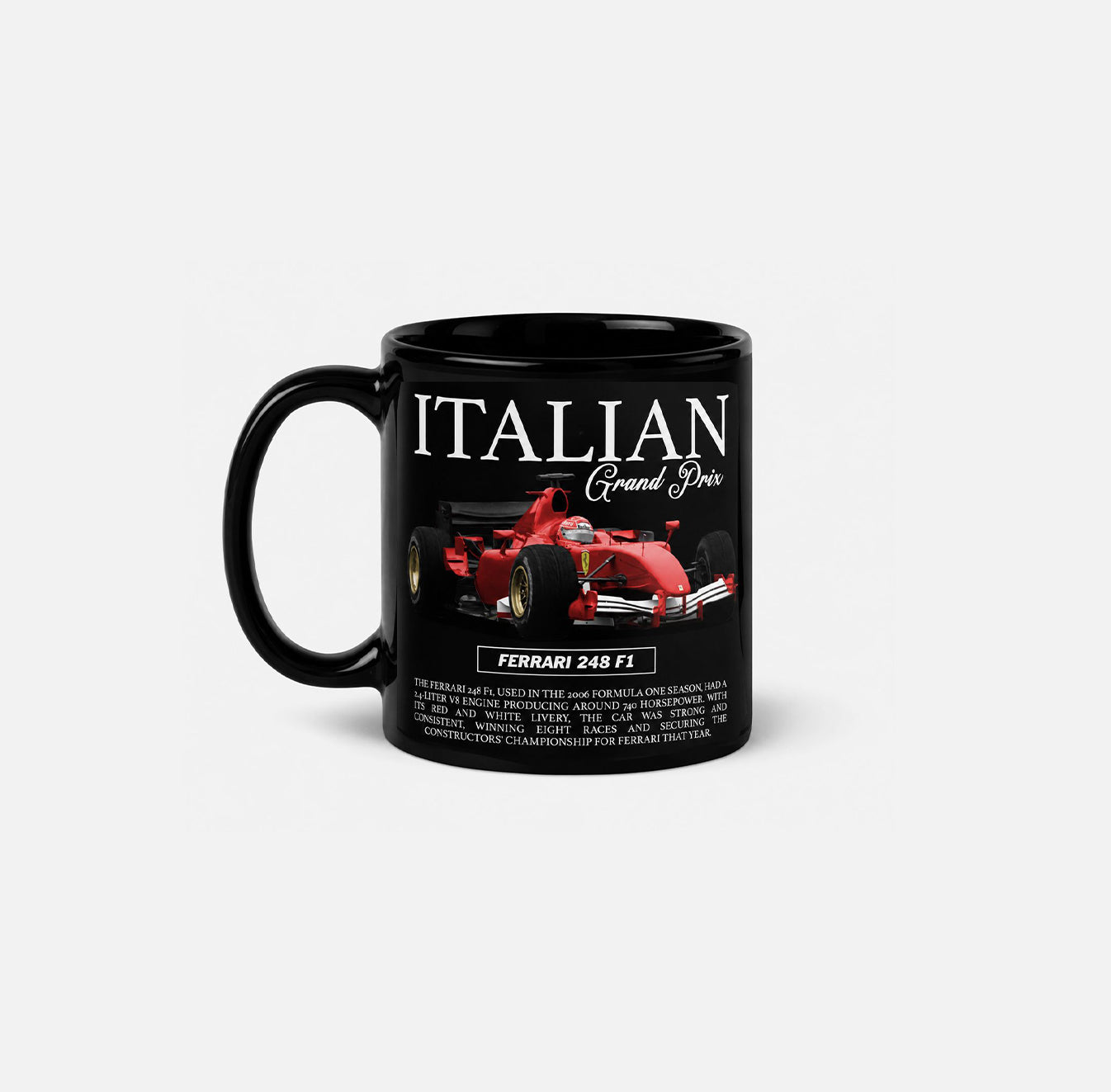 Italian Grand Prix Ferrari 248 F1 Premium Black Ceramic Mug