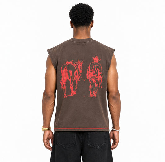 Sunset Cowboy Muscle Tee Shirt