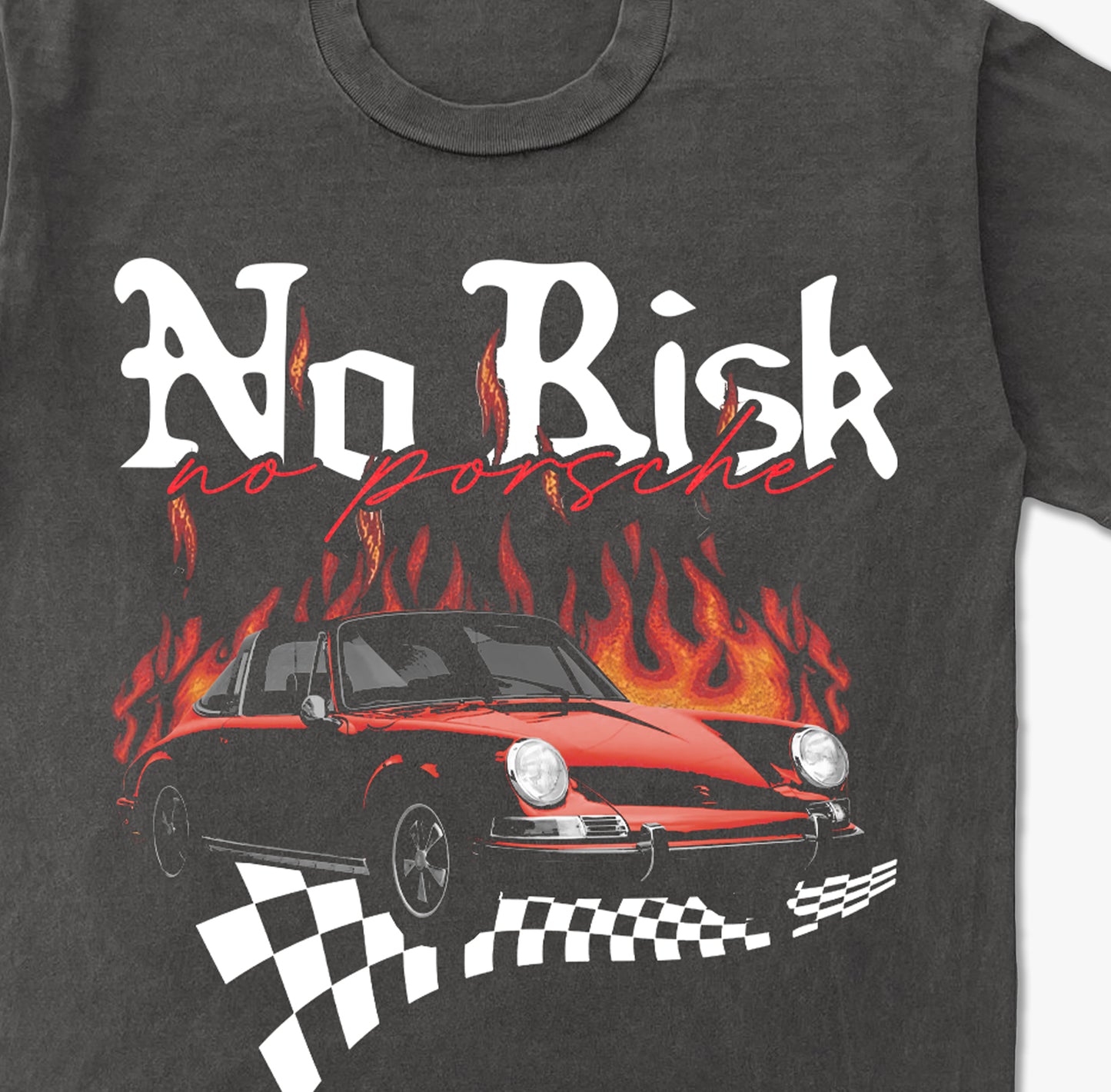No Risk No Porsche Vintage Washed T-shirt