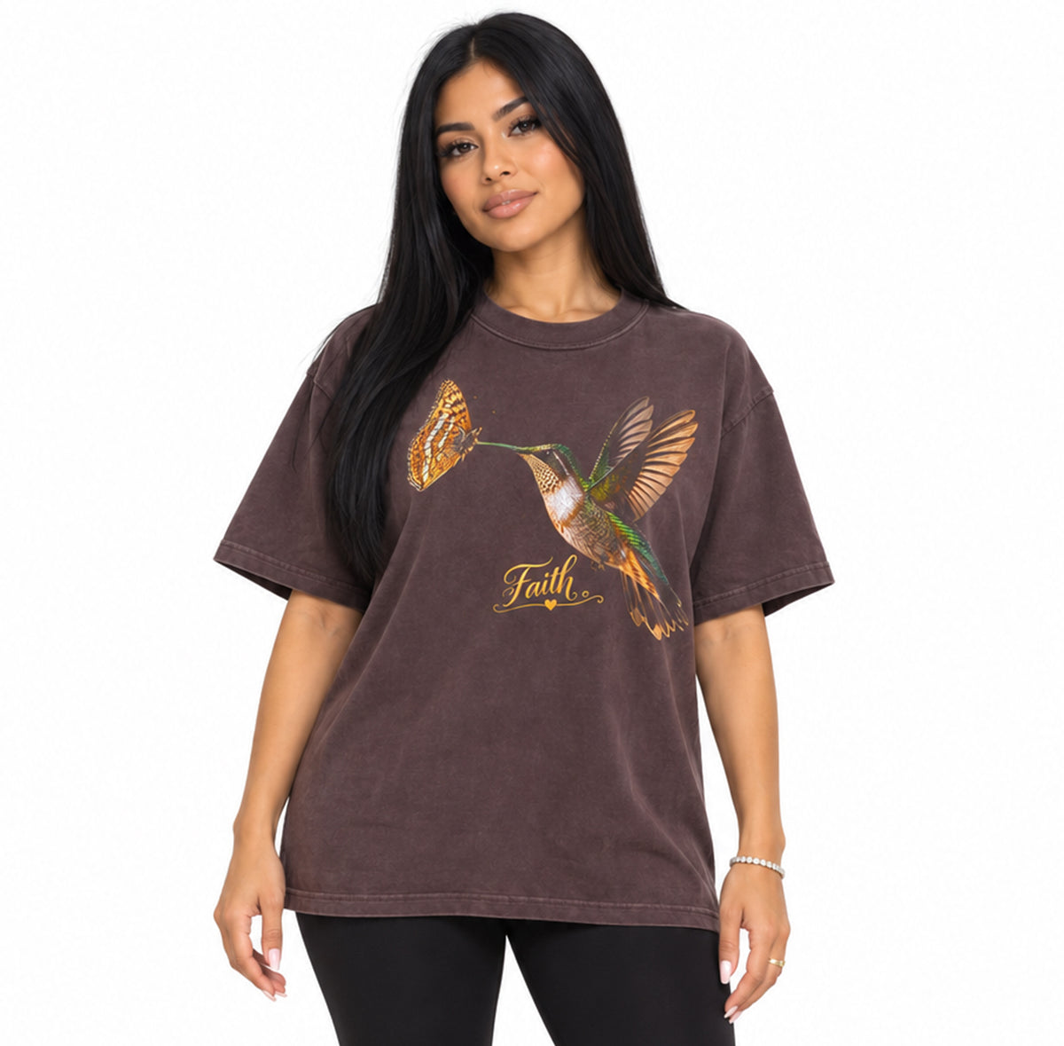 Faith & Butterfly Vintage Washed Tee Shirt